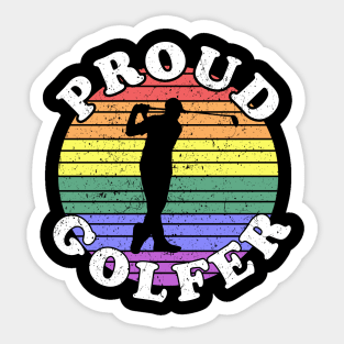 Retro LGBT Proud Golfer Sticker